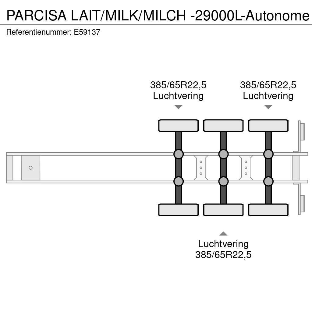  Parcisa LAIT/MILK/MILCH -29000L-Autonome Semirimorchi cisterna