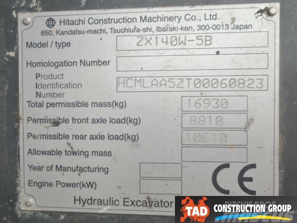 Hitachi ZX 140W-5B Escavatori gommati