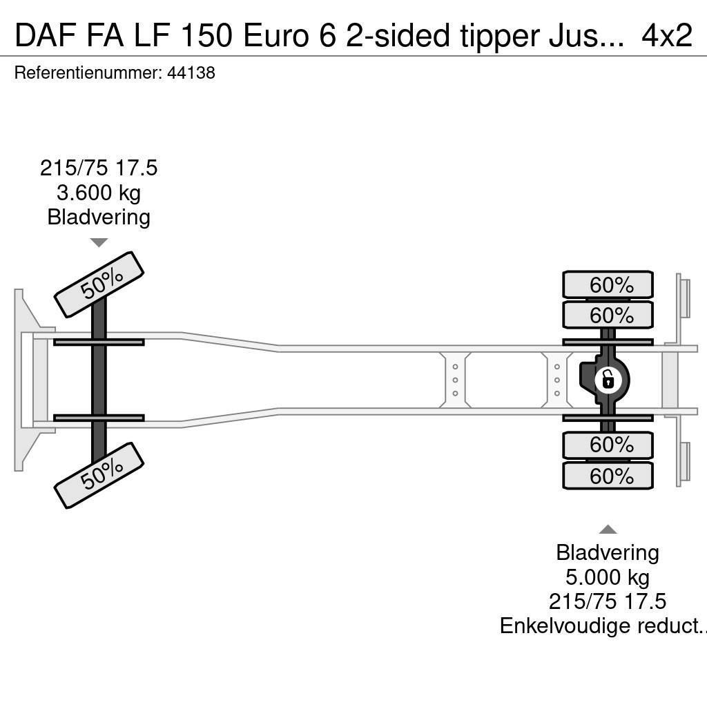 DAF FA LF 150 Euro 6 2-sided tipper Just 94.317 km! Motrici centinate