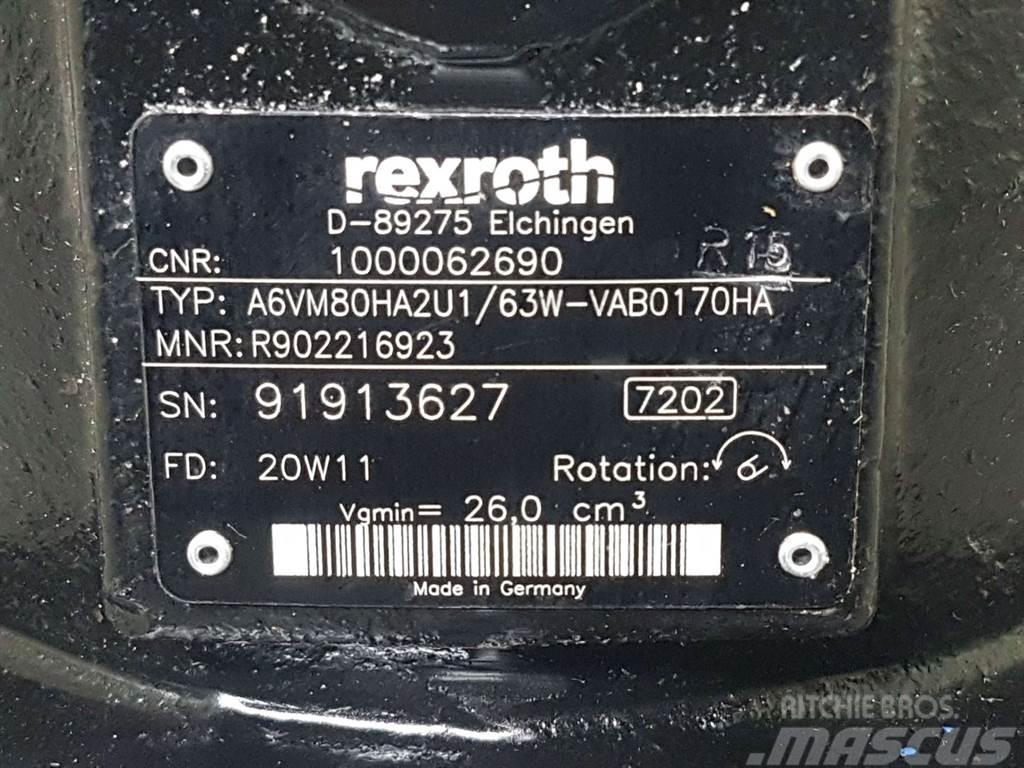 Wacker Neuson 1000062690-Rexroth A6VM80-Drive motor/Fahrmotor Componenti idrauliche