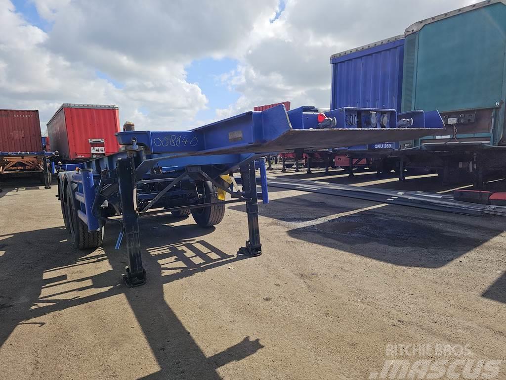 Renders 2 axle 20 ft container chassis steel springs bpw d Semirimorchi portacontainer