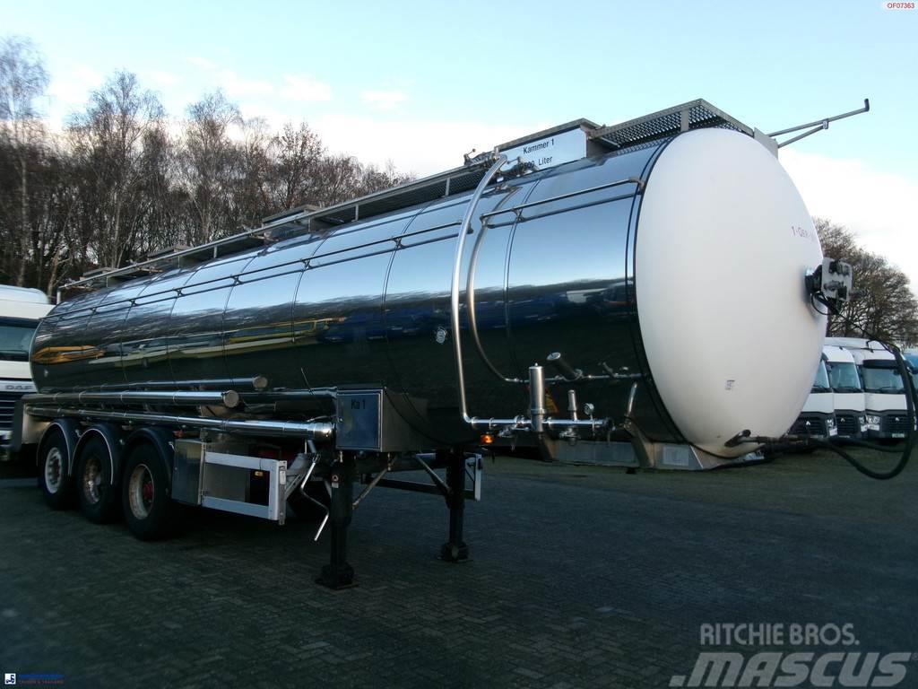 Feldbinder Chemical tank inox 33.5 m3 / 1 comp + pump Semirimorchi cisterna