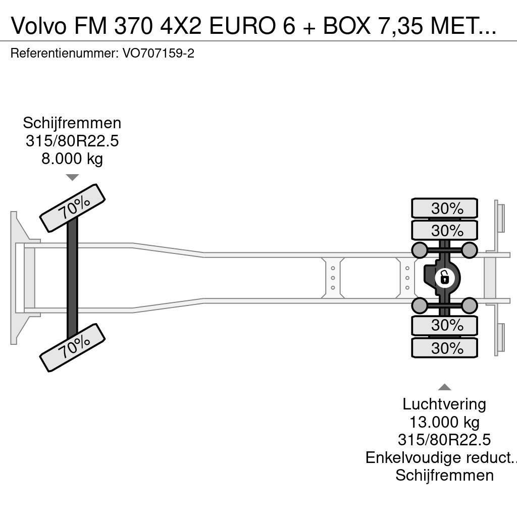 Volvo FM 370 4X2 EURO 6 + BOX 7,35 METER + CARGOLIFT ZEP Camion cassonati