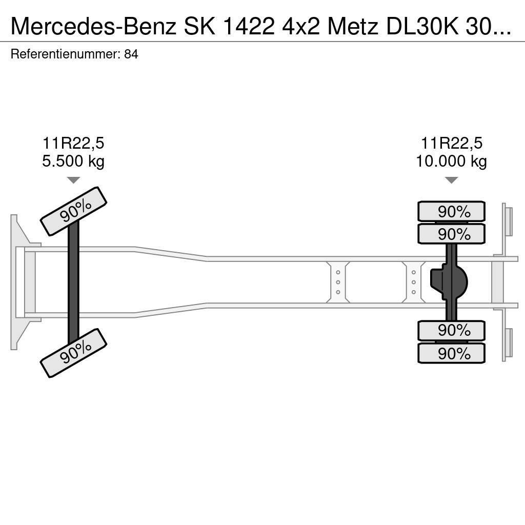 Mercedes-Benz SK 1422 4x2 Metz DL30K 30 meter 21.680 KM! Camion Pompieri