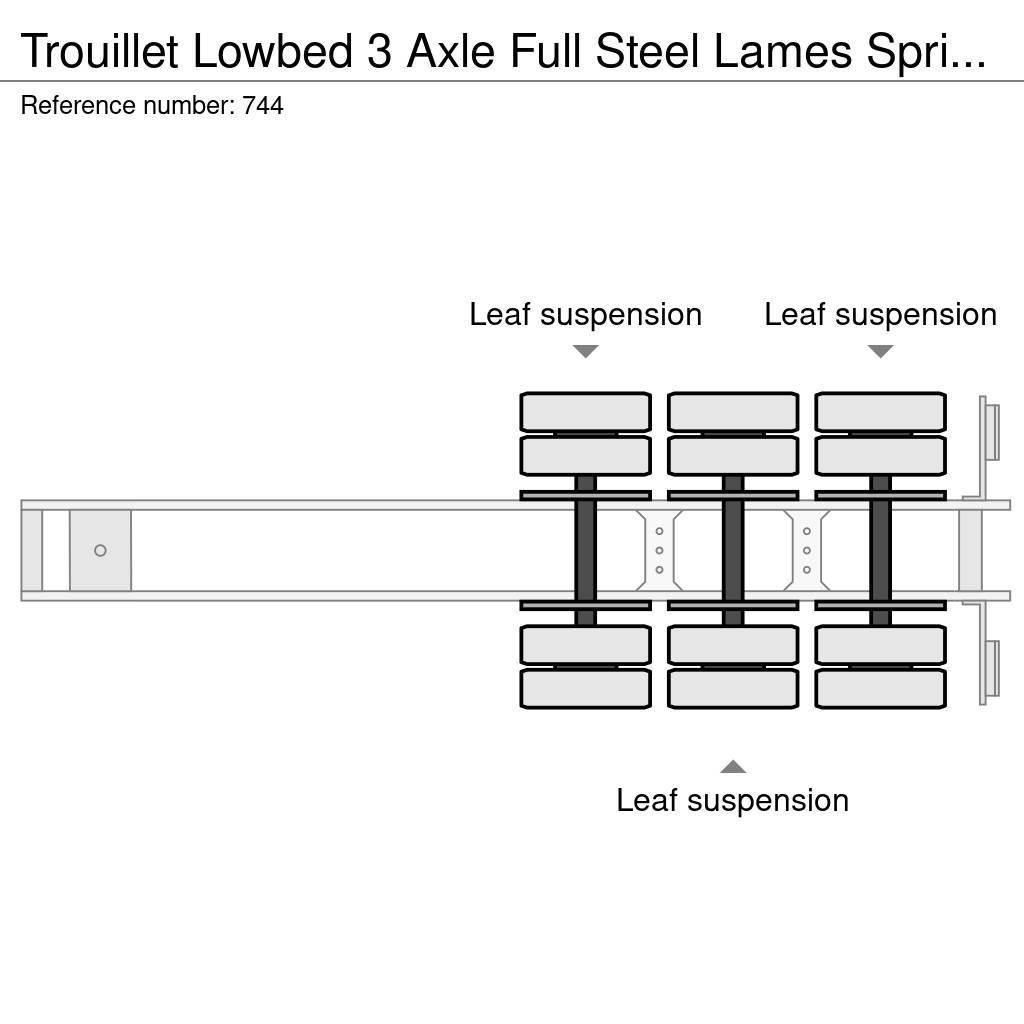 Trouillet Lowbed 3 Axle Full Steel Lames Spring Suspension 1 Semirimorchi Ribassati