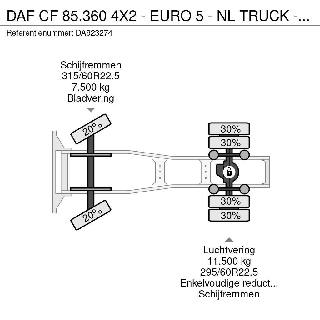 DAF CF 85.360 4X2 - EURO 5 - NL TRUCK - MEGA - 791.262 Motrici e Trattori Stradali