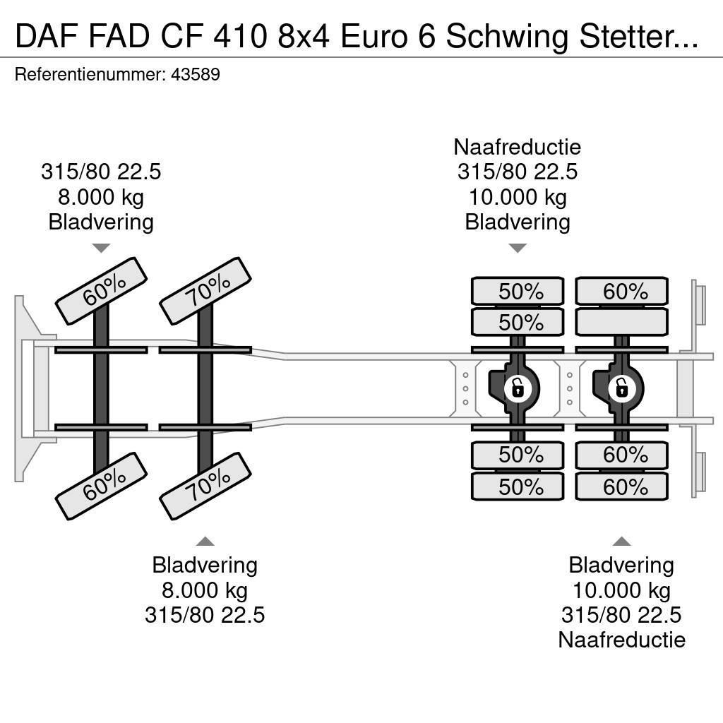 DAF FAD CF 410 8x4 Euro 6 Schwing Stetter 9m³ Just 162 Betoniere