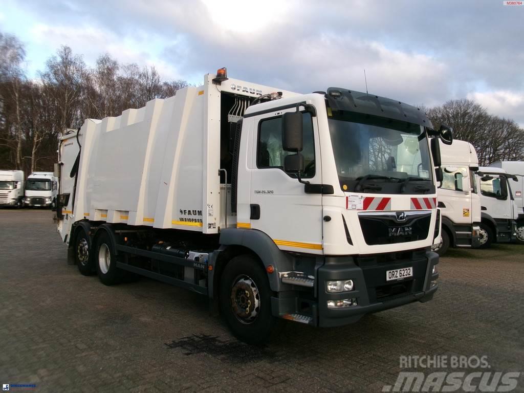 MAN TGM 26.320 6X2 Euro 6 RHD Faun refuse truck Camion dei rifiuti