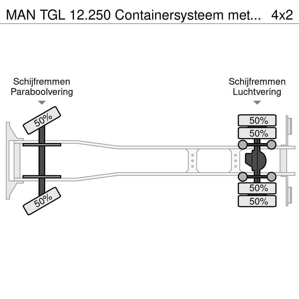 MAN TGL 12.250 Containersysteem met kraan Palfinger PK Camion con gancio di sollevamento