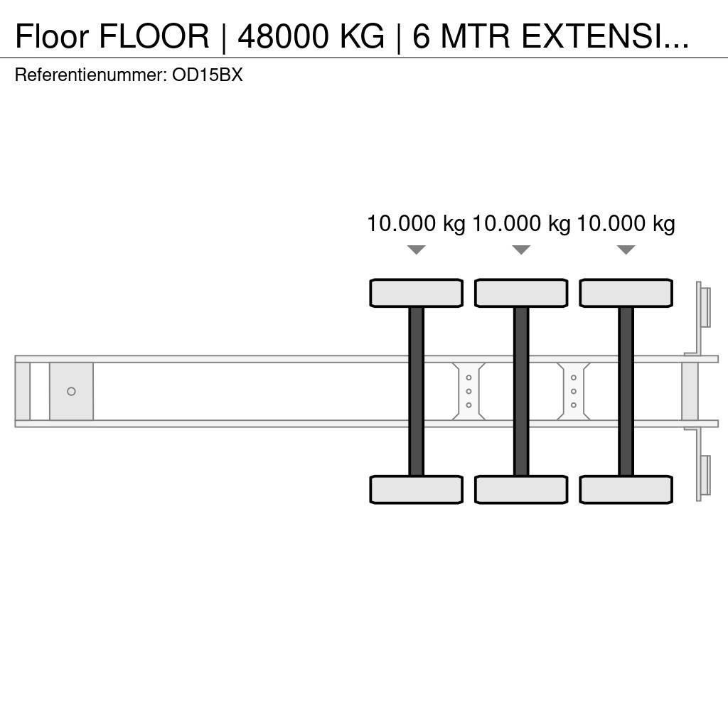 Floor | 48000 KG | 6 MTR EXTENSION | STEERING AXLE Semirimorchio a pianale