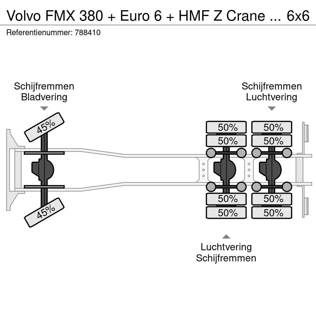 Volvo FMX 380 + Euro 6 + HMF Z Crane + 6x6 + Hardox KIPP Camion ribaltabili
