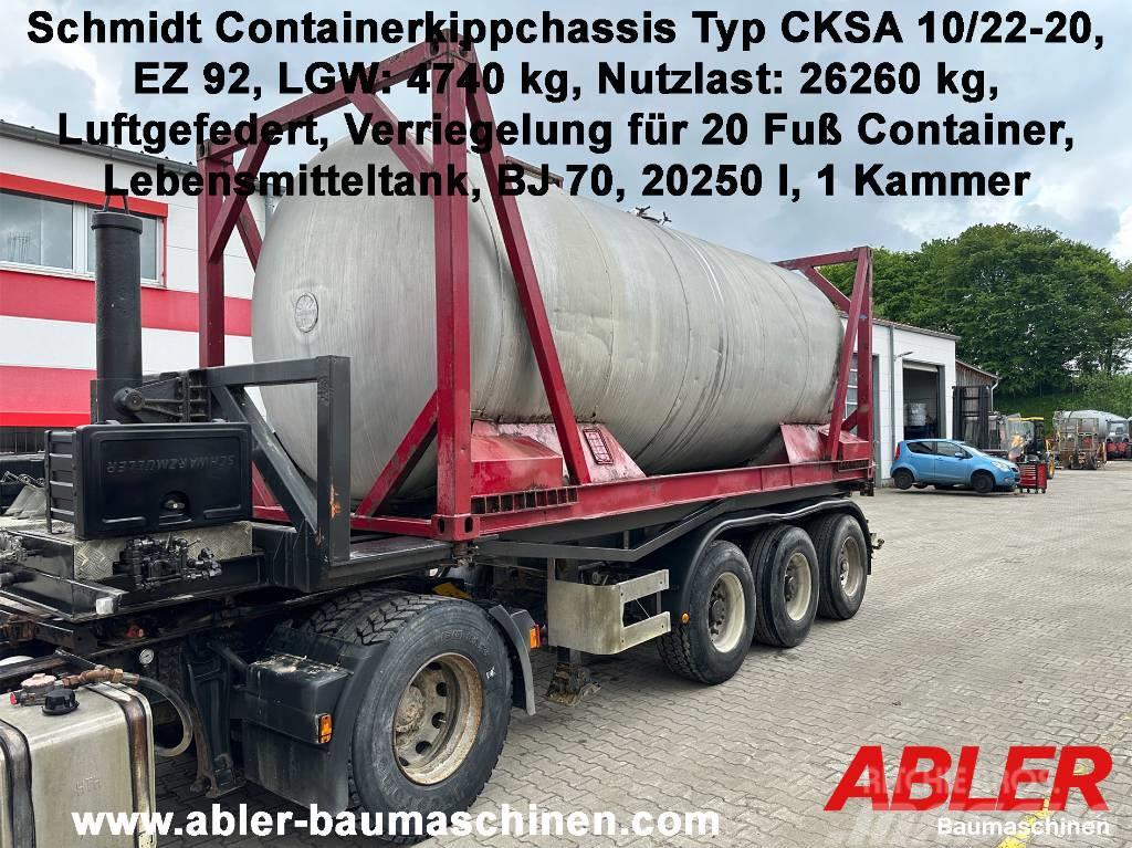 Schmidt CKSA 10/22-20 Containerkippchassis mit Tank Semirimorchi portacontainer