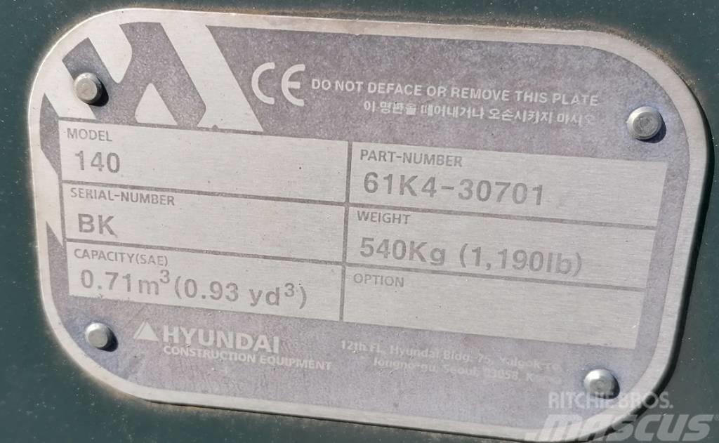 Hyundai 0.7m3_HX140 Benne