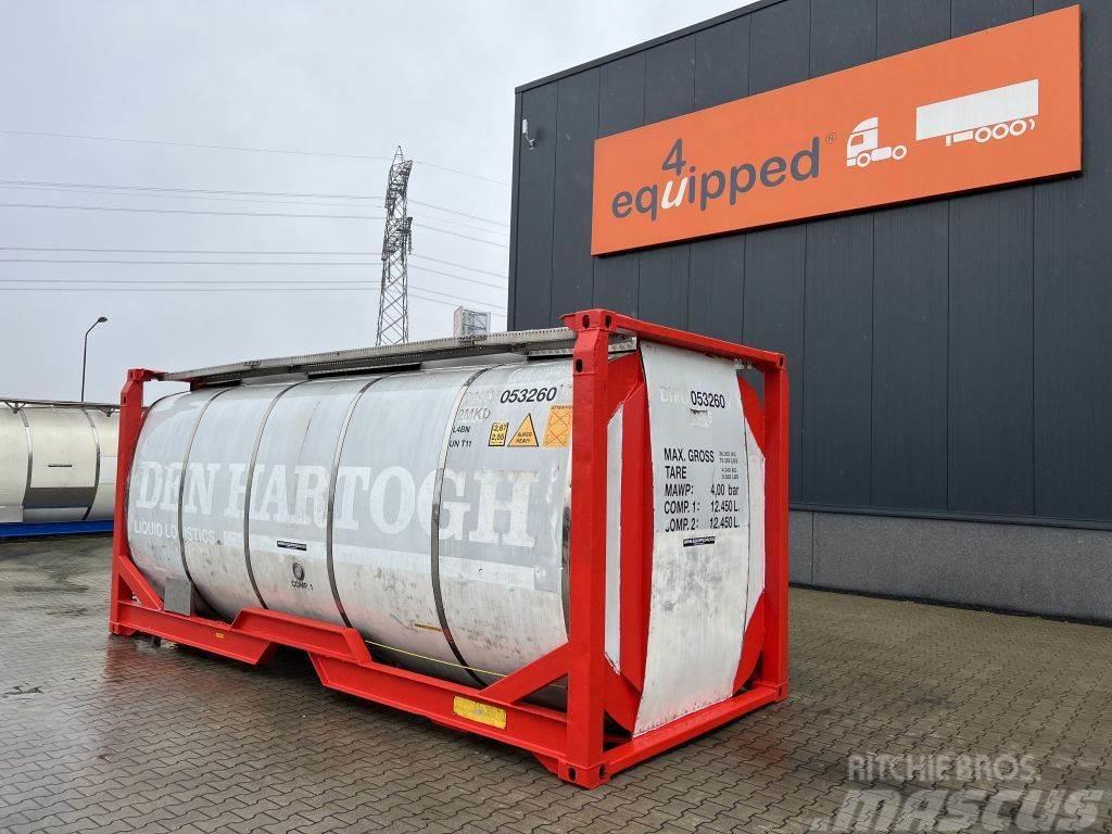 Van Hool 20FT, 24.900L, 2 comp.(12.450L + 12.450L), UN PORT Containers cisterna