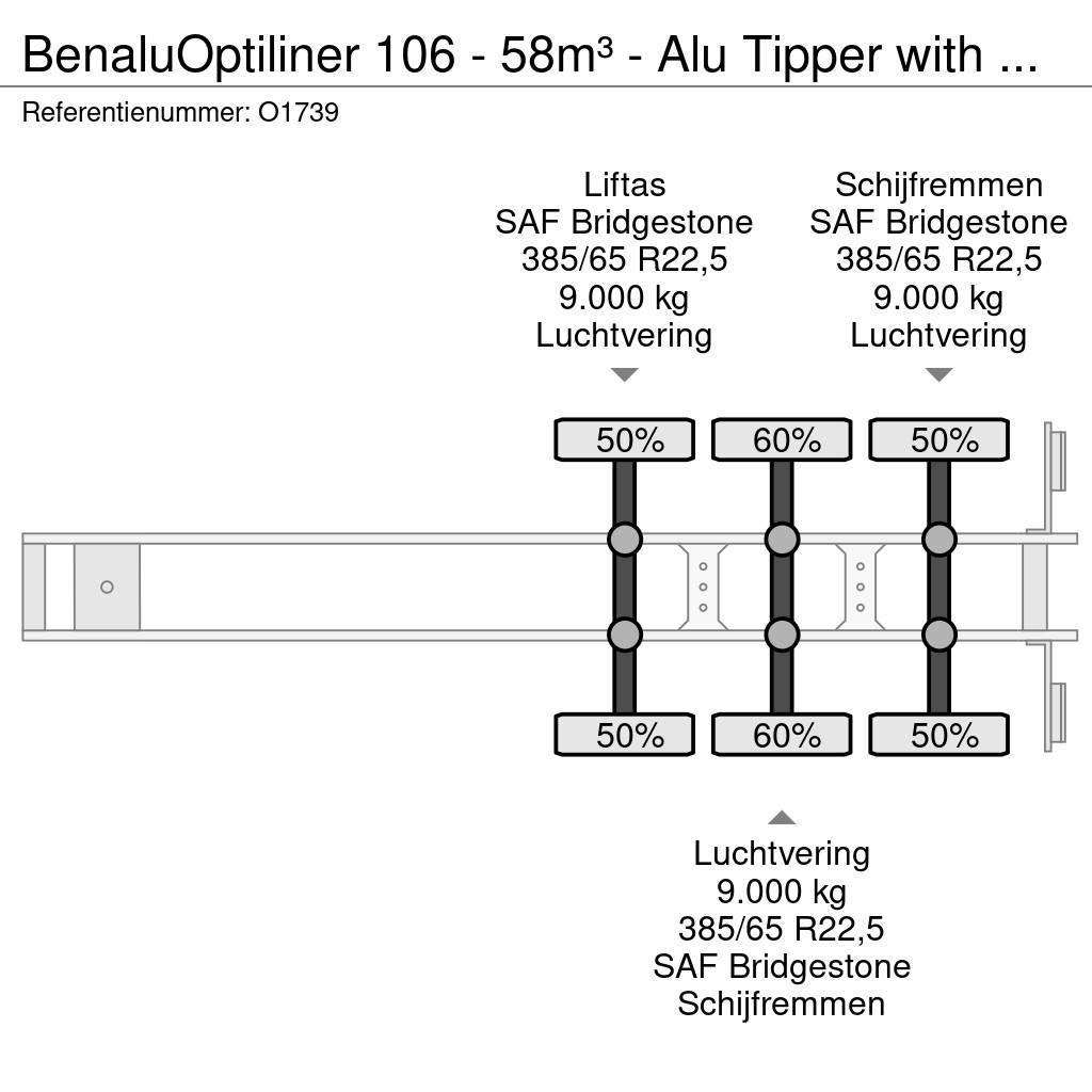 Benalu Optiliner 106 - 58m³ - Alu Tipper with Carrier Sup Semirimorchi a cassone ribaltabile