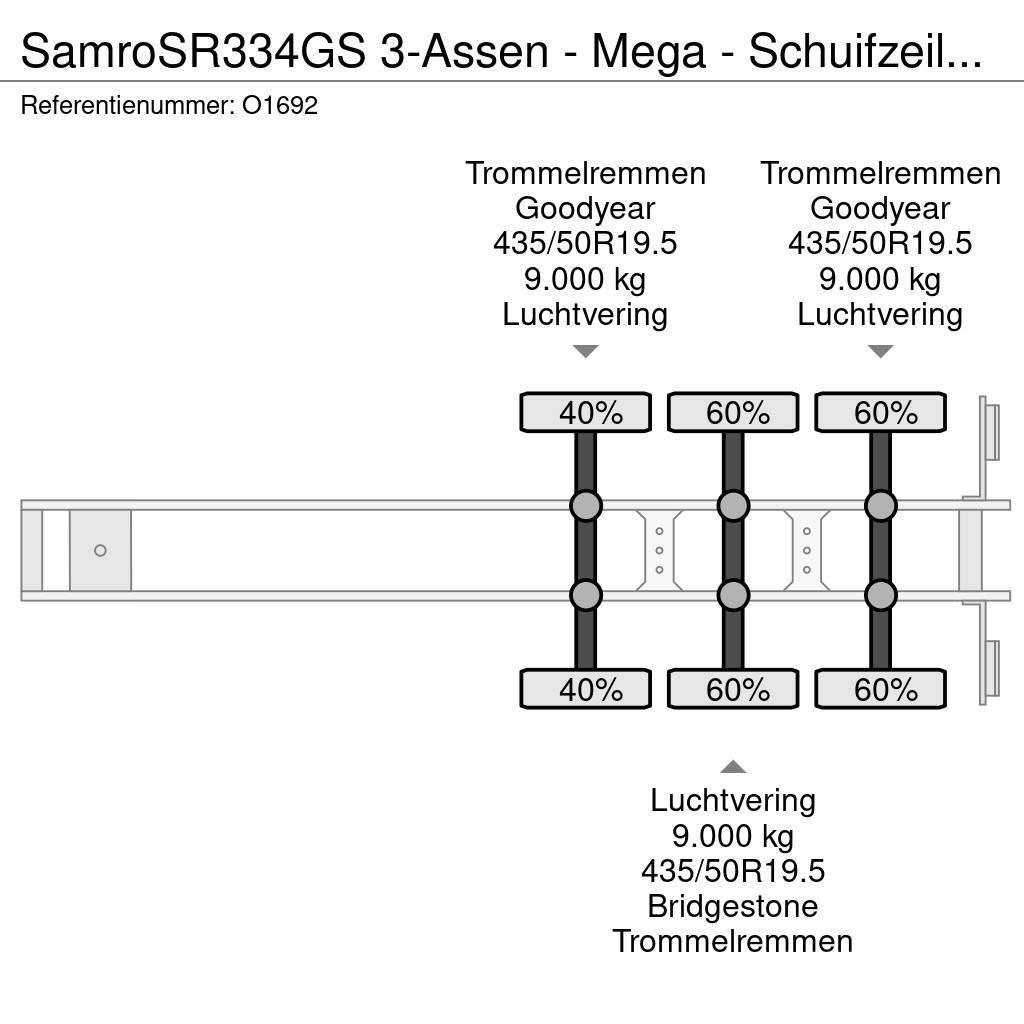 Samro SR334GS 3-Assen - Mega - Schuifzeilen - Trommelrem Semirimorchi tautliner
