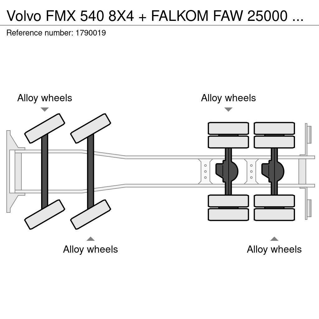Volvo FMX 540 8X4 + FALKOM FAW 25000 BERGINGSWAGEN/ABSCH Carroattrezzi
