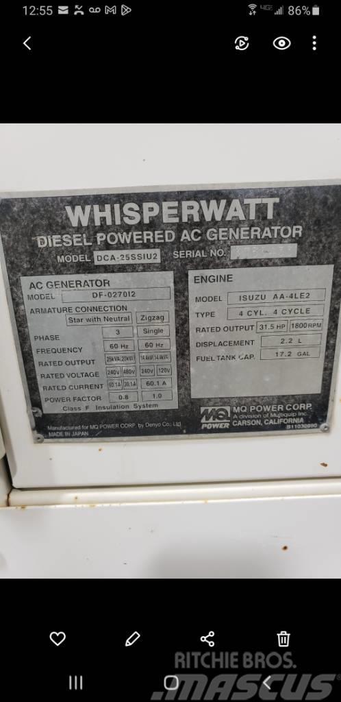 Whisperwatt Diesel Powered AC Generator DF-027012 Generatori diesel