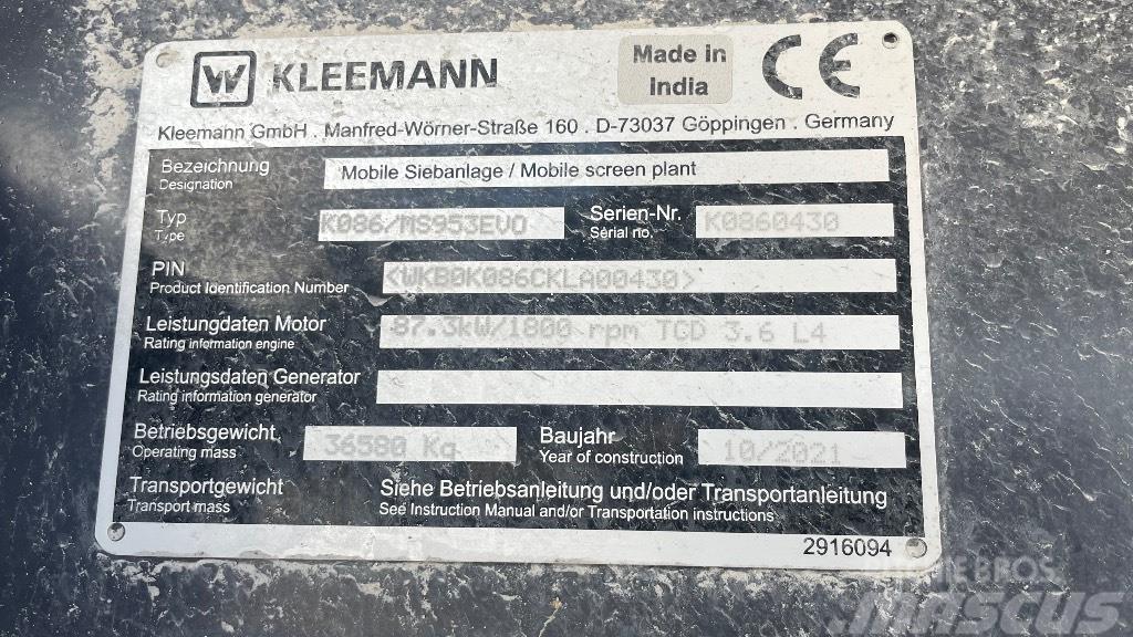 Kleemann 953 Vagli vibranti