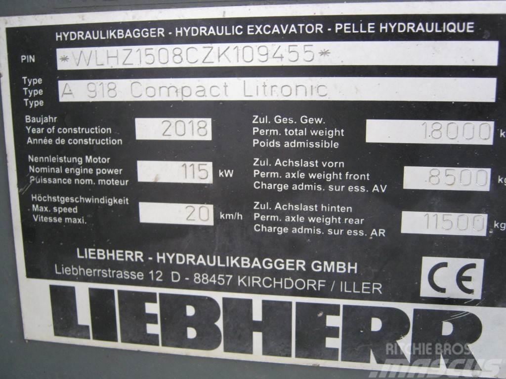 Liebherr A 918 Compact Litronic Escavatori gommati