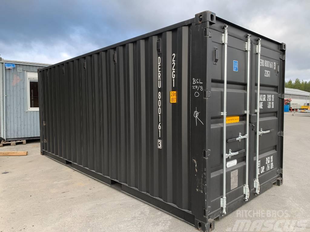  Sjöfartscontainer 20fot ny svart isolerad med el Container speciali