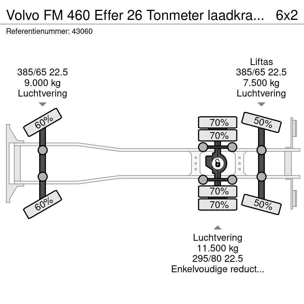 Volvo FM 460 Effer 26 Tonmeter laadkraan Kipper Just 94. Camion ribaltabili