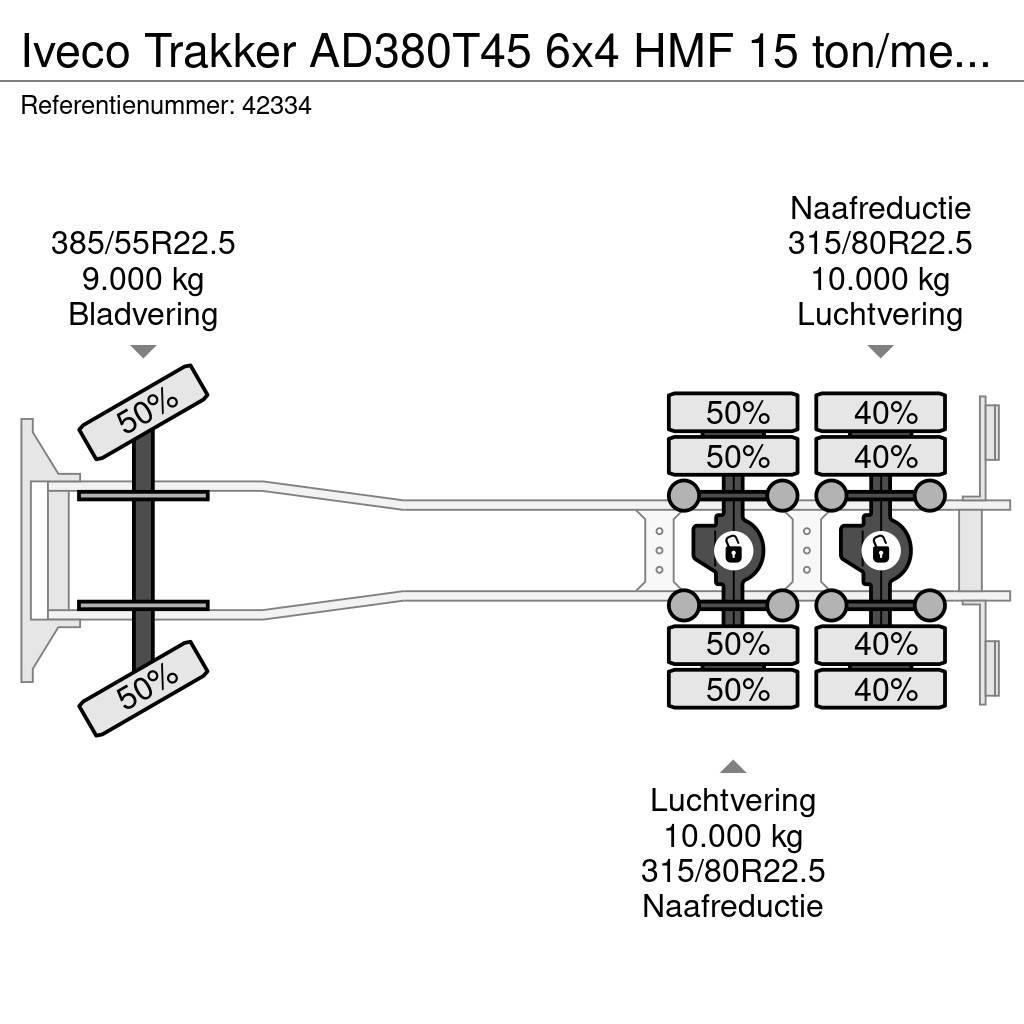 Iveco Trakker AD380T45 6x4 HMF 15 ton/meter laadkraan Camion con gancio di sollevamento