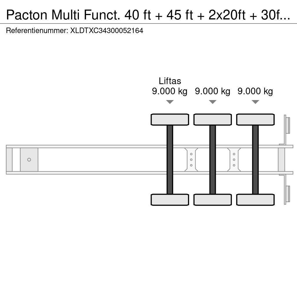 Pacton Multi Funct. 40 ft + 45 ft + 2x20ft + 30ft + High Semirimorchi portacontainer