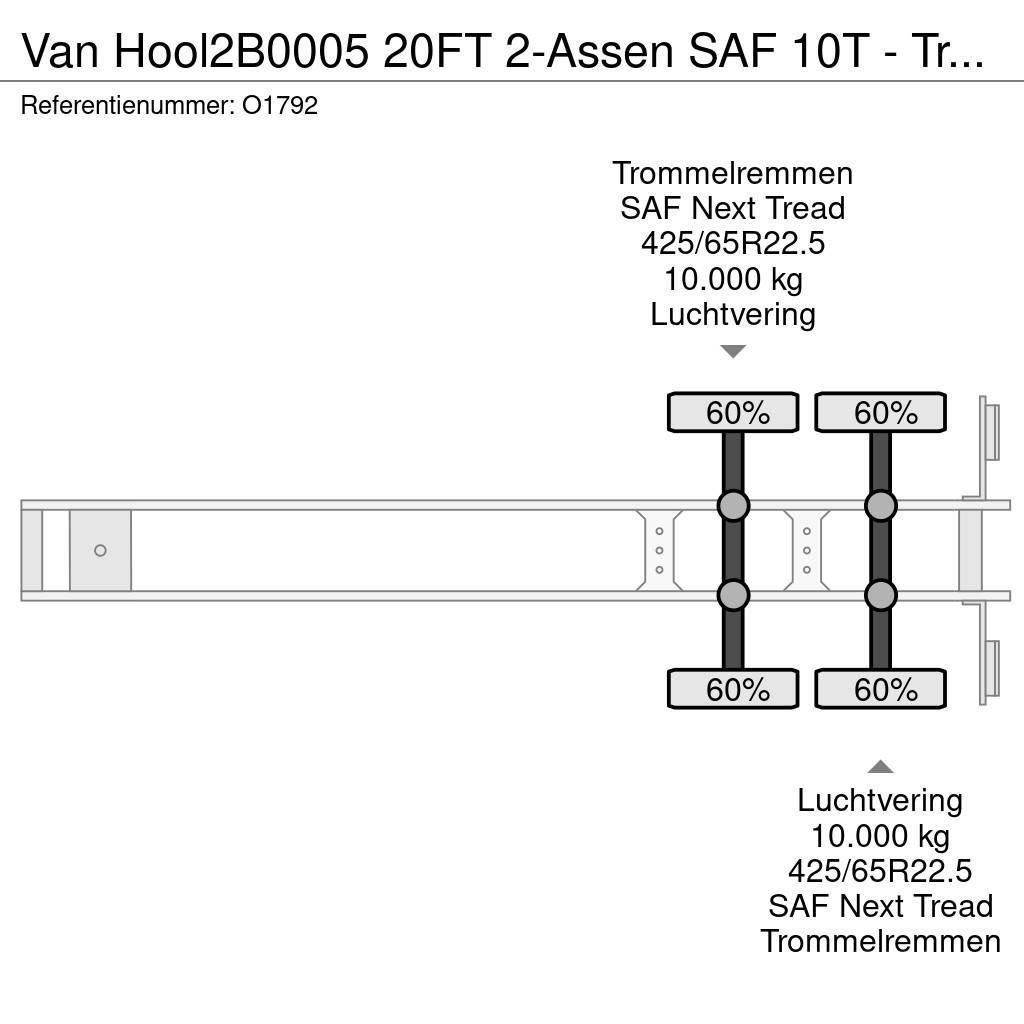 Van Hool 2B0005 20FT 2-Assen SAF 10T - Trommelremmen - Ferr Semirimorchi portacontainer