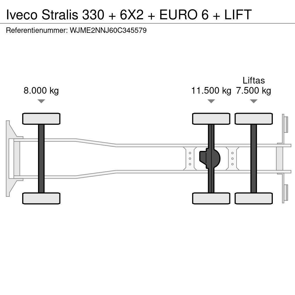 Iveco Stralis 330 + 6X2 + EURO 6 + LIFT Camion cassonati