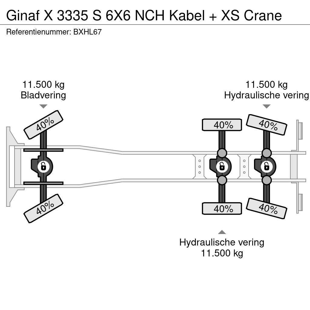 Ginaf X 3335 S 6X6 NCH Kabel + XS Crane Camion con gancio di sollevamento