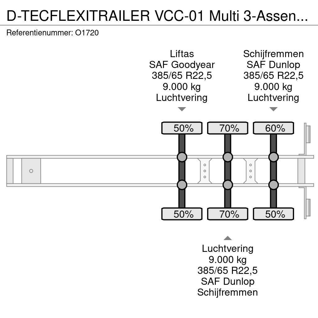 D-tec FLEXITRAILER VCC-01 Multi 3-Assen SAF - Schijfremm Semirimorchi portacontainer