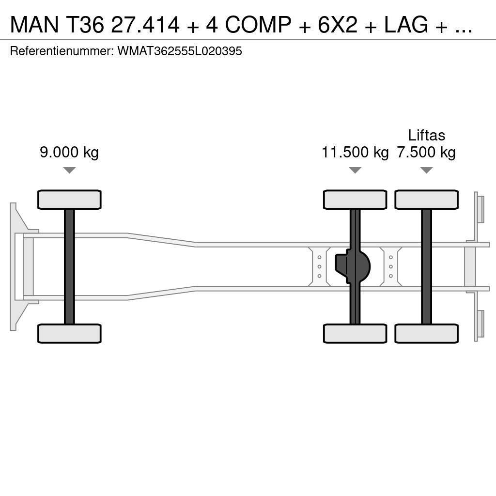 MAN T36 27.414 + 4 COMP + 6X2 + LAG + MANUAL Cisterna