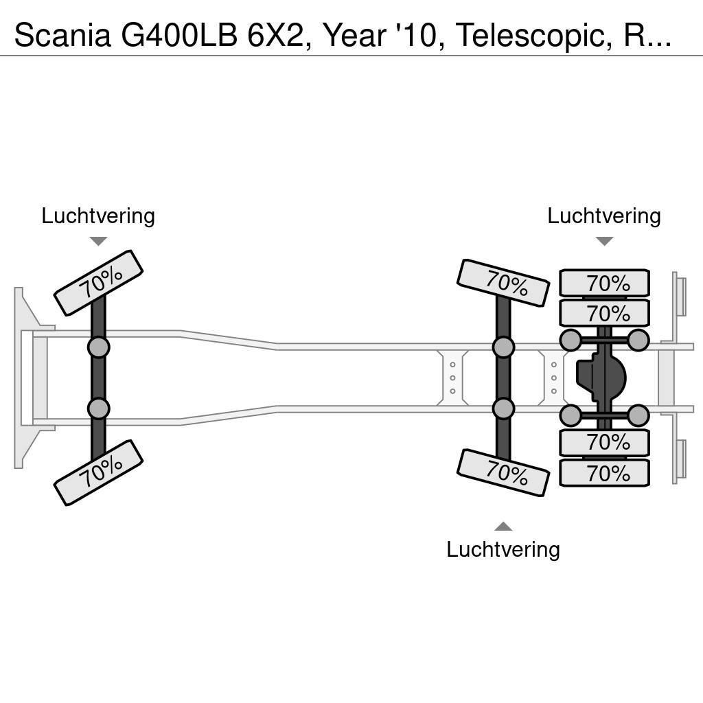Scania G400LB 6X2, Year '10, Telescopic, Remote control! Camion con cassone scarrabile