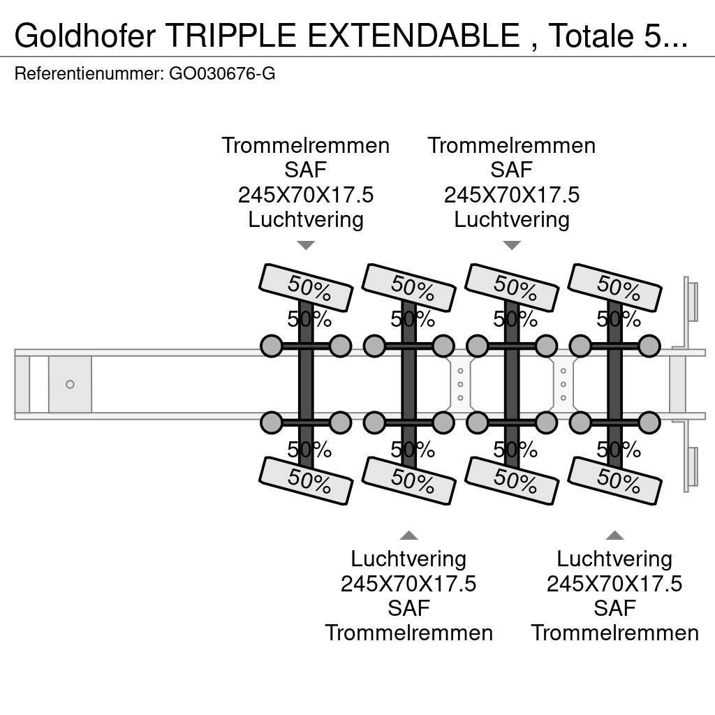 Goldhofer TRIPPLE EXTENDABLE , Totale 51 M 4 AXEL STEERING Semirimorchi Ribassati