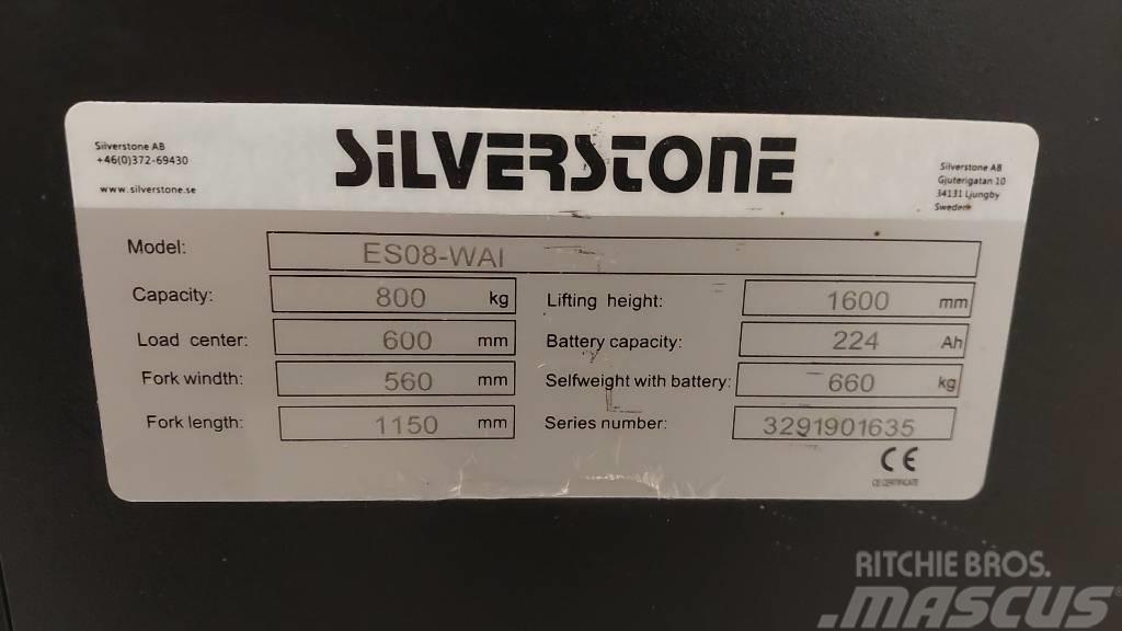 Silverstone ledestabler med initialløft 1,6 m løftehøyde Transpallet uomo a terra