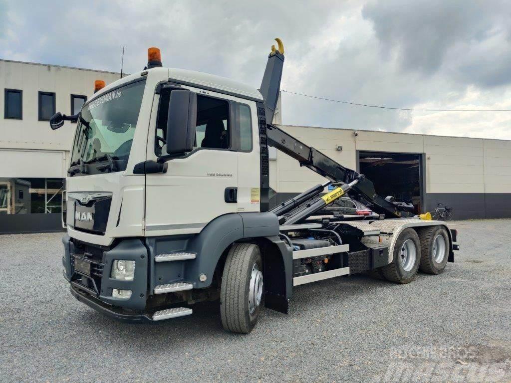 MAN TGS 26.440 6x4 Euro6 Container Marrel Camion con gancio di sollevamento