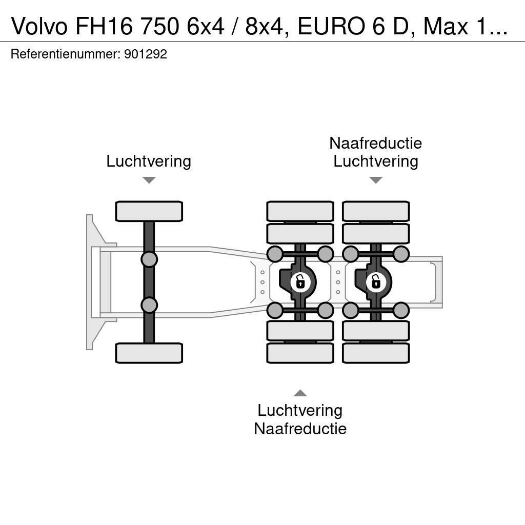 Volvo FH16 750 6x4 / 8x4, EURO 6 D, Max 150.000 kg, Reta Motrici e Trattori Stradali