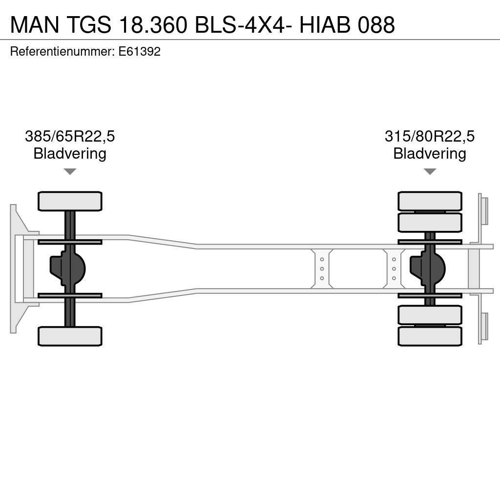 MAN TGS 18.360 BLS-4X4- HIAB 088 Camion ribaltabili