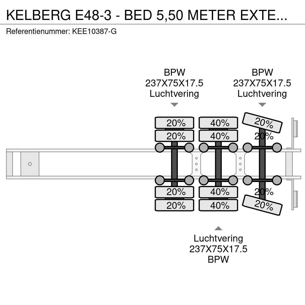 Kel-Berg E48-3 - BED 5,50 METER EXTENDABLE + HYDRAULIC RAMP Semirimorchi Ribassati