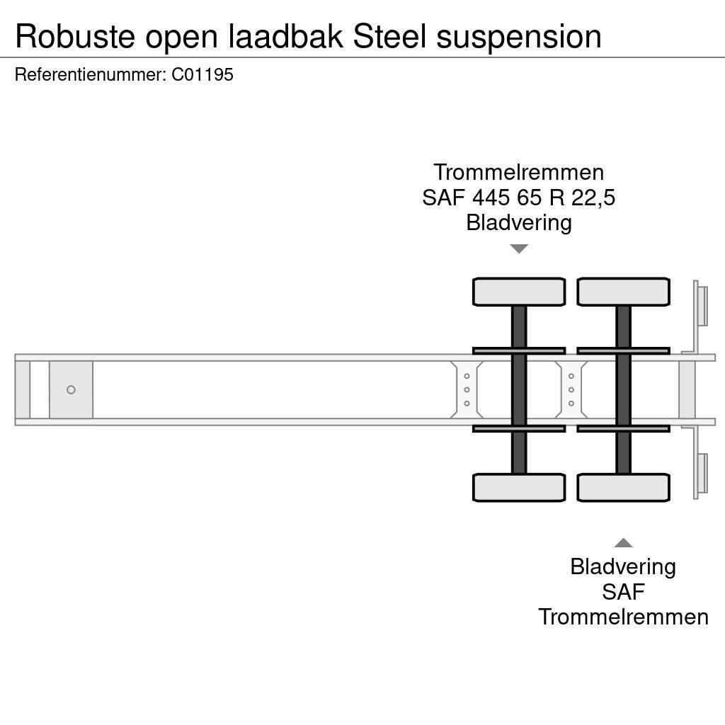 Robuste open laadbak Steel suspension Semirimorchio a pianale