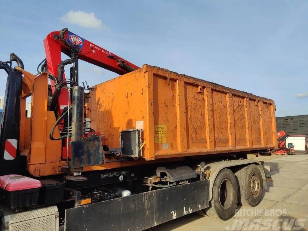 HMF kraan 1244 Z2 op container / afzetcontainer met kr Container per trasportare