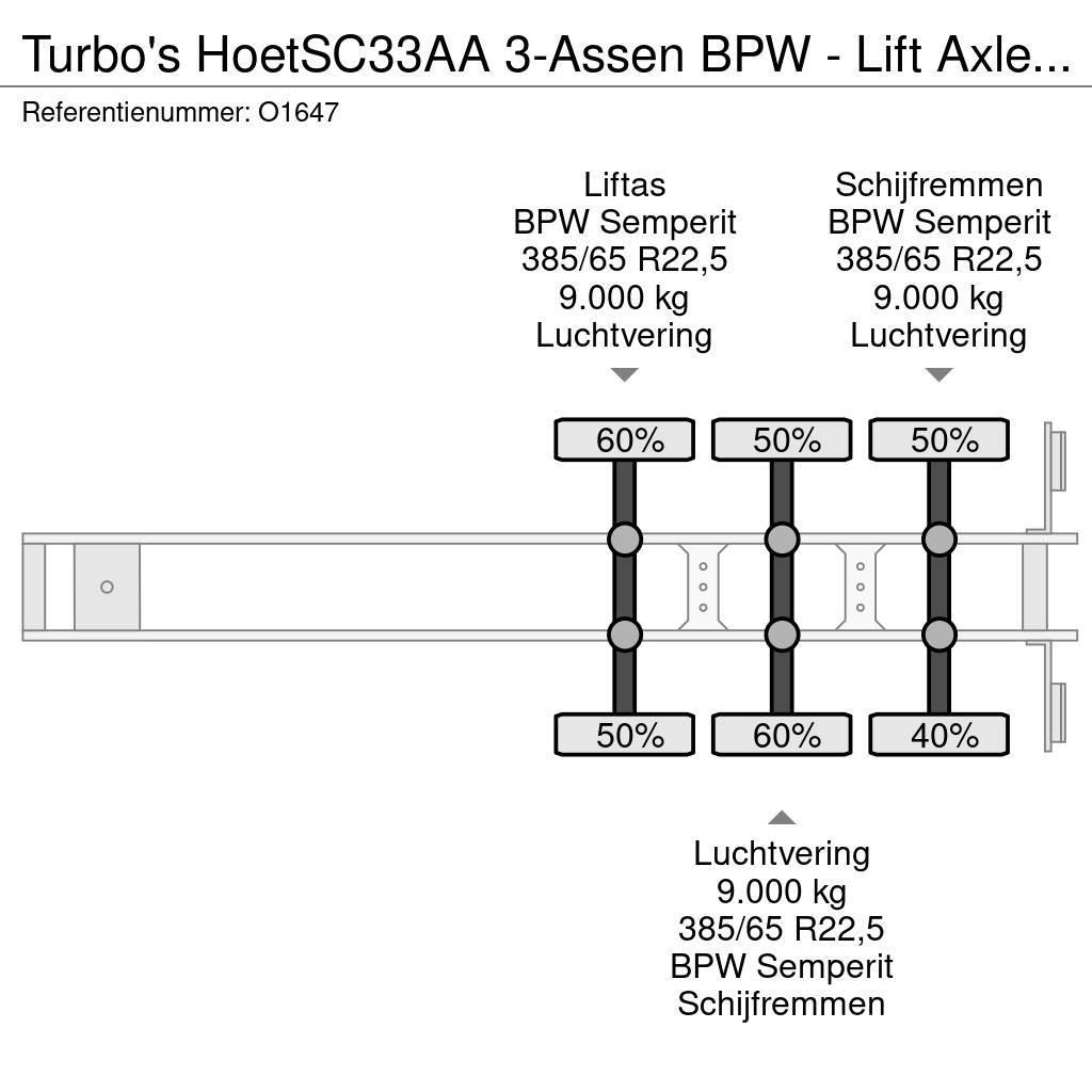  TURBO'S HOET SC33AA 3-Assen BPW - Lift Axle - Disc Semirimorchi portacontainer