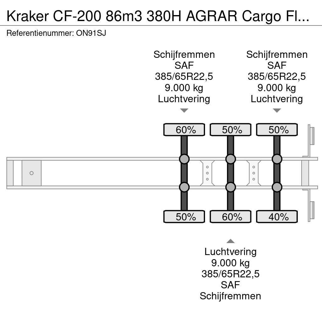 Kraker CF-200 86m3 380H AGRAR Cargo Floor Alcoa dura brig Semirimorchi con piano mobile