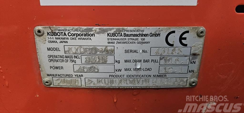 Kubota KX 080-4 Miniescavatori