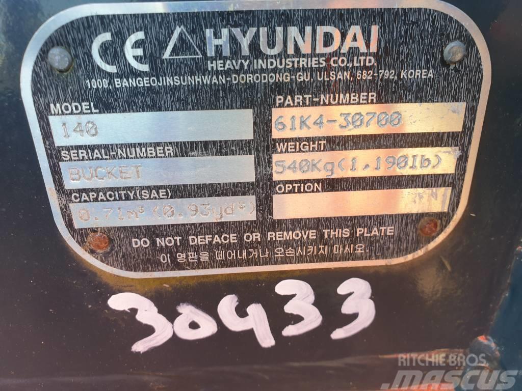 Hyundai Excavator Bucket, 61K4-30700, 140 Benne