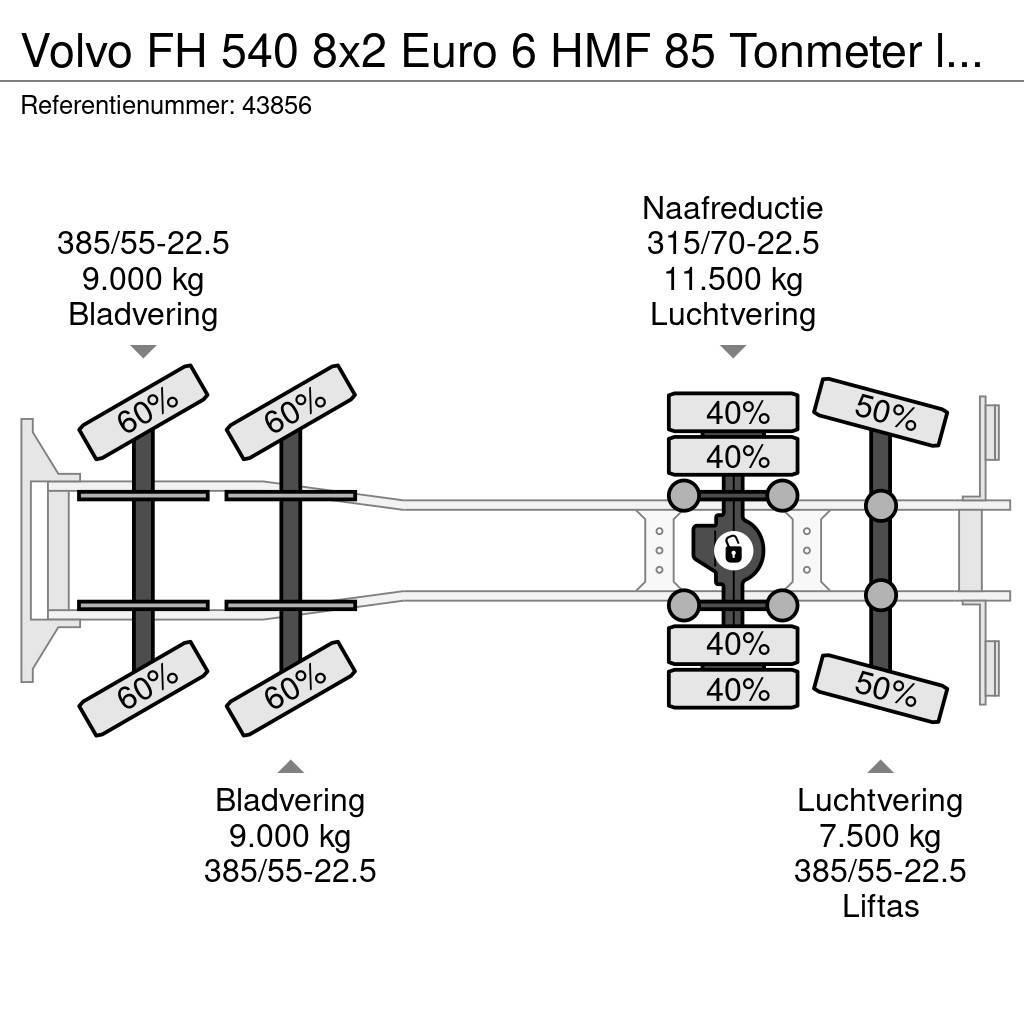 Volvo FH 540 8x2 Euro 6 HMF 85 Tonmeter laadkraan + Fly- Gru per tutti i terreni