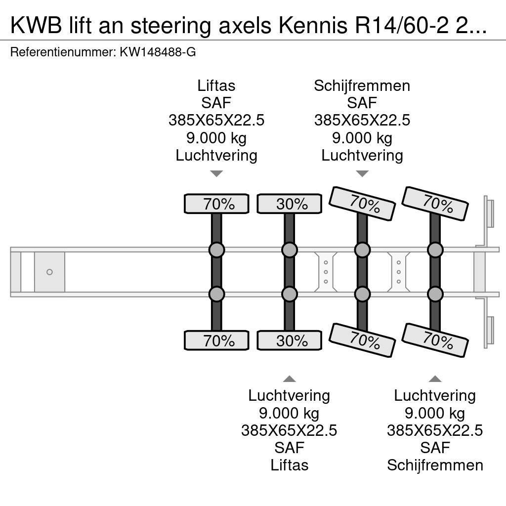  Kwb lift an steering axels Kennis R14/60-2 2015 Semirimorchio a pianale