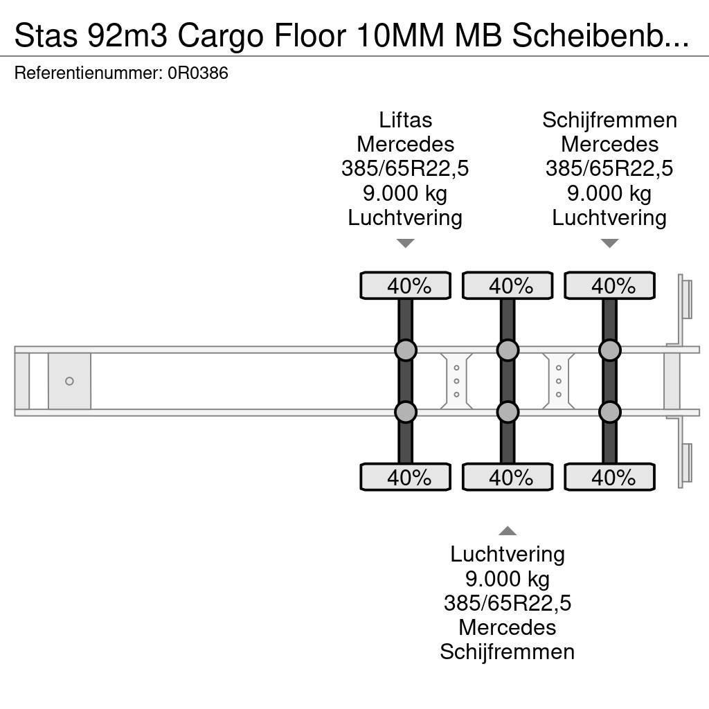 Stas 92m3 Cargo Floor 10MM MB Scheibenbremsen Liftachse Semirimorchi con piano mobile