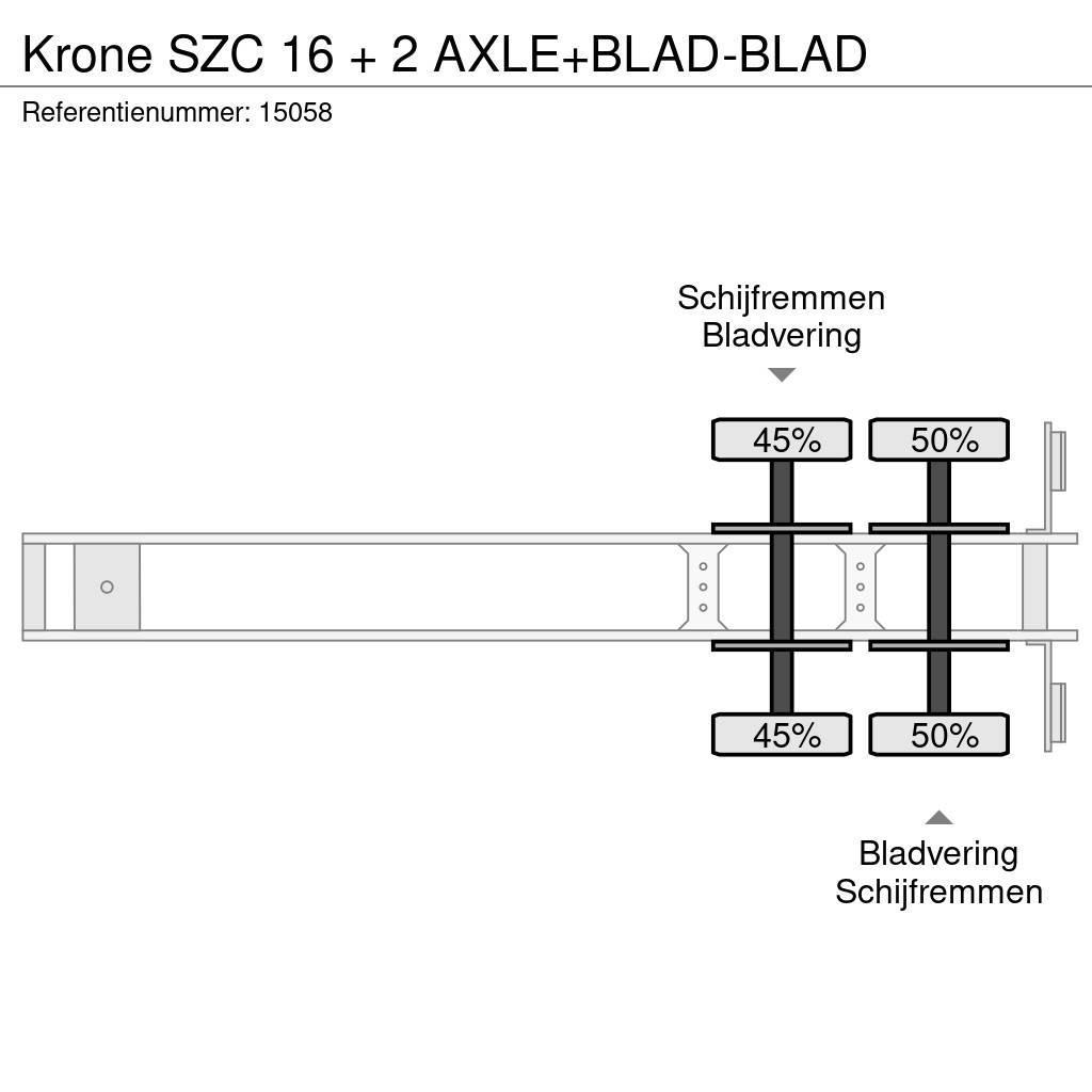 Krone SZC 16 + 2 AXLE+BLAD-BLAD Semirimorchi portacontainer